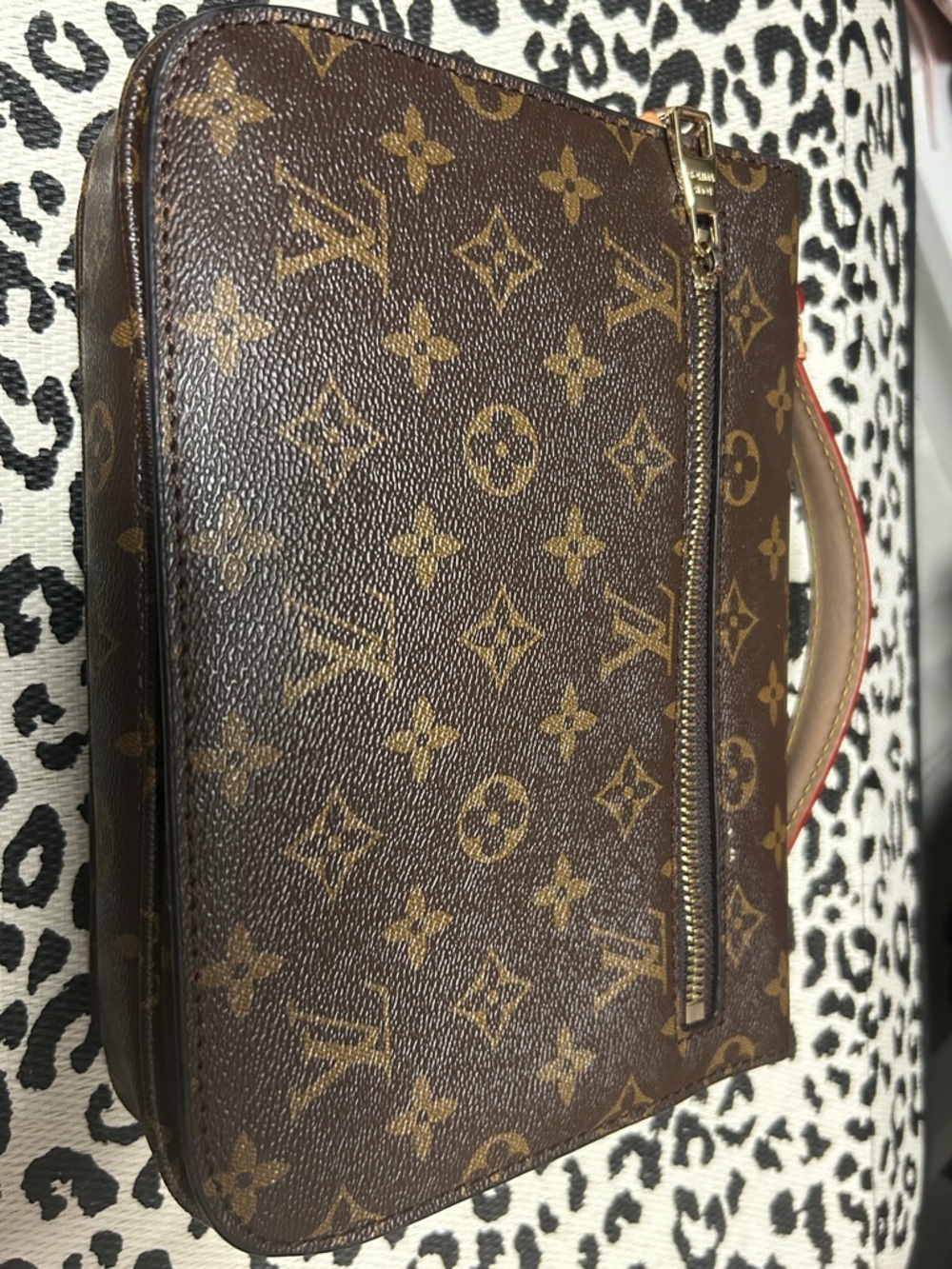 Monogram Canvas Crossbody in Brown with Gold Hardware - Picture 2 of 11